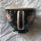 SECONDS OUTLET #5 GreenGate Stoneware Teacup Marley Dark Grey H 9 cm - Limited Edition Mid-season Collection