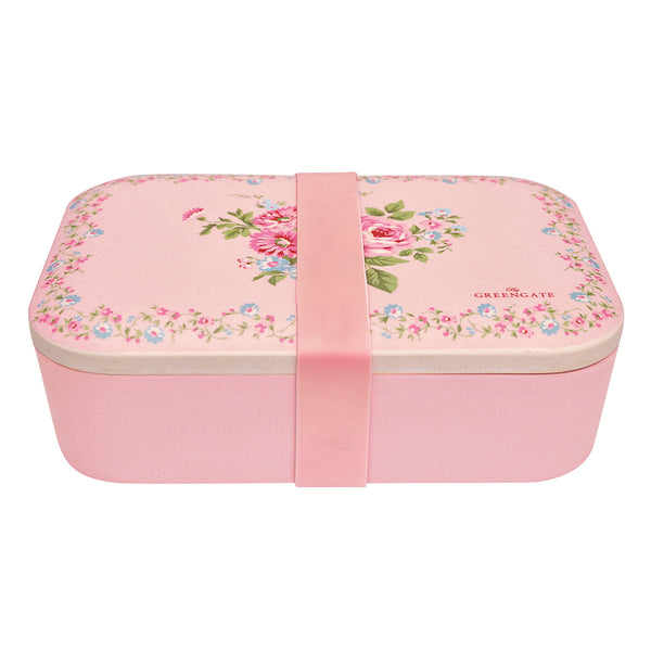 GreenGate Bamboo Lunch Box Marley Pale Pink H 6,5 cm W 12,8 cm L 19,8 cm