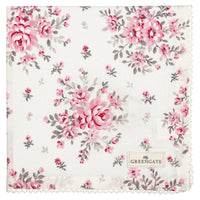 GreenGate Cotton Napkin with Lace Flora White 40 x 40 cm