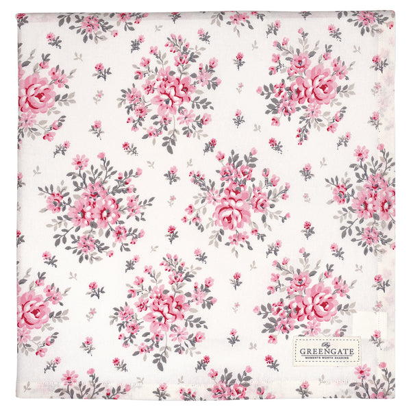 GreenGate Cotton Tablecloth Flora White 140 x 140 cm