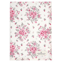 GreenGate Cotton Tea Towel Flora White 50 x 70 cm