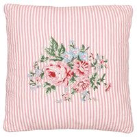 GreenGate Cotton Quilted Cushion Cover Marley Pale Pink With Embroidery 40 x 40 cm