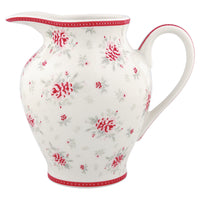 GreenGate Stoneware Creamer Round Flora White H 11,5 cm