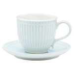 GreenGate Stoneware Cup And Saucer Alice Pale Blue H 8.5 cm