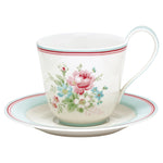 GreenGate Stoneware Cup And Saucer Marie White H 9 cm